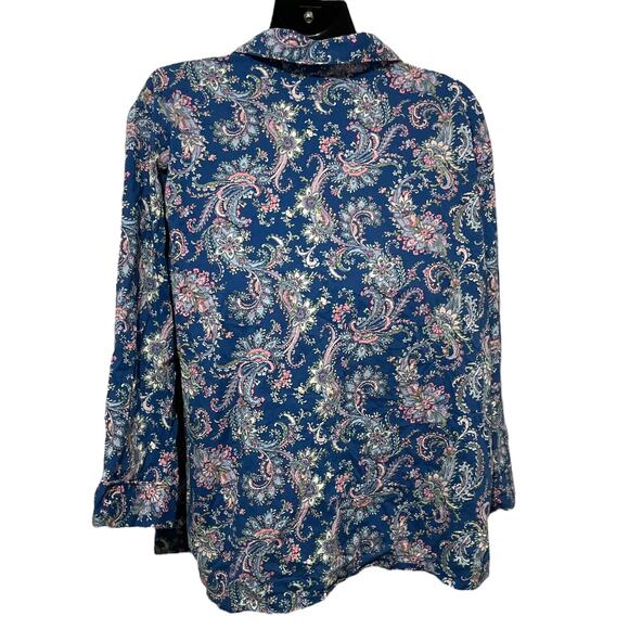 Lauren Ralph Lauren Sleep Shirt Womens XL Blue Paisley Black Label Sleepshirt - Picture 2 of 12